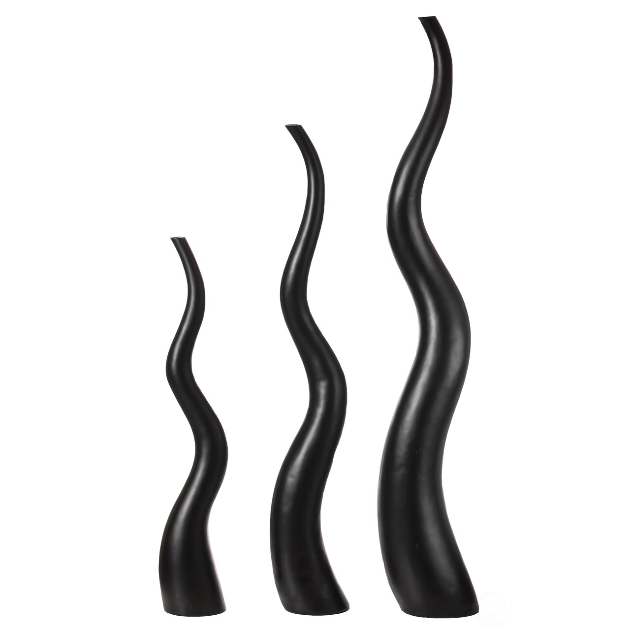 Tall Ceramic Black Animal Horn Floor Vase Elegant for Entryway Dining Living Room Decor Statement Piece with Distinctive Antler-Inspired Design Blending Contemporary Elegance and Nature-Inspired